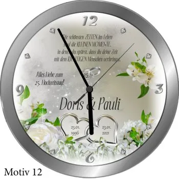 25 Hochzeitstag Geschenk Hochzeitsuhr mit Karte